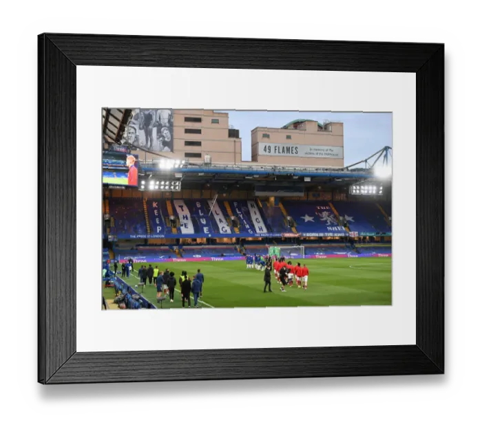Framed Print : Premier League Rivalry: Chelsea vs Arsenal in Empty Stamford Bridge (2020-21)