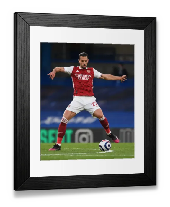 Framed Print : Pablo Mari at Stamford Bridge: Chelsea vs. Arsenal in Empty Stands (2020-21 Premier League)