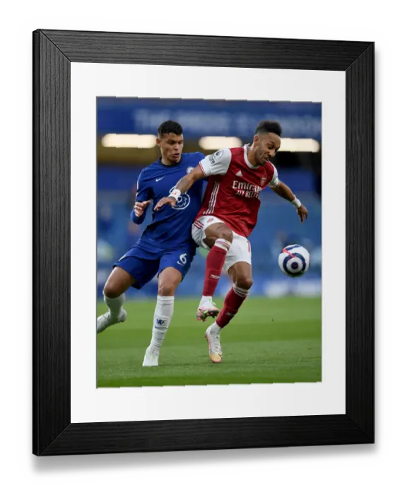 Framed Print : Aubameyang vs. Thiago Silva: A Premier League Battle at Stamford Bridge (Chelsea vs. Arsenal, 2021) Framed Print : Aubameyang vs. Thiago Silva: A Premier League Battle at Stamford Bridge (Chelsea vs. Arsenal, 2021)