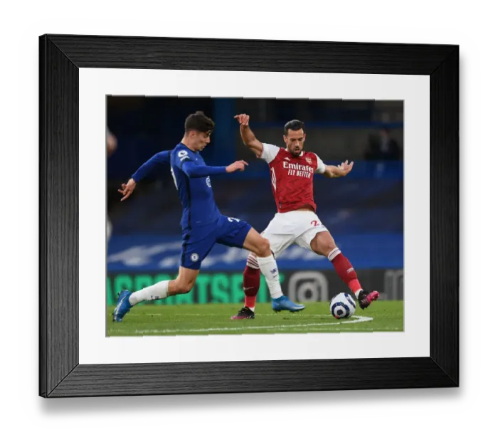 Framed Print : Clash of London Giants: Chelsea vs. Arsenal in Empty Stamford Bridge, Premier League 2020-21