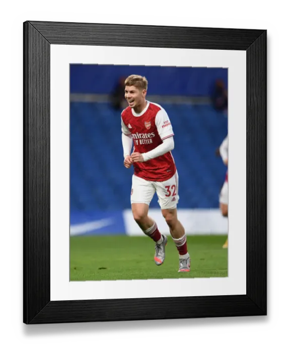 Framed Print : Emile Smith Rowe Scores Dramatic Winner: Chelsea vs. Arsenal, Premier League 2020-21 (Behind Closed Doors)