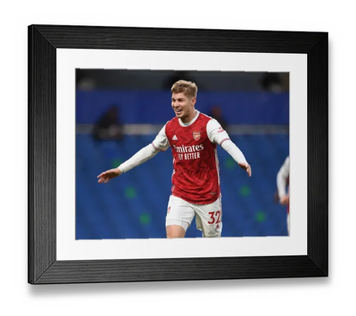 Framed Print : Emile Smith Rowe Scores Dramatic Winner: Chelsea vs. Arsenal, Premier League 2021 (Behind Closed Doors)