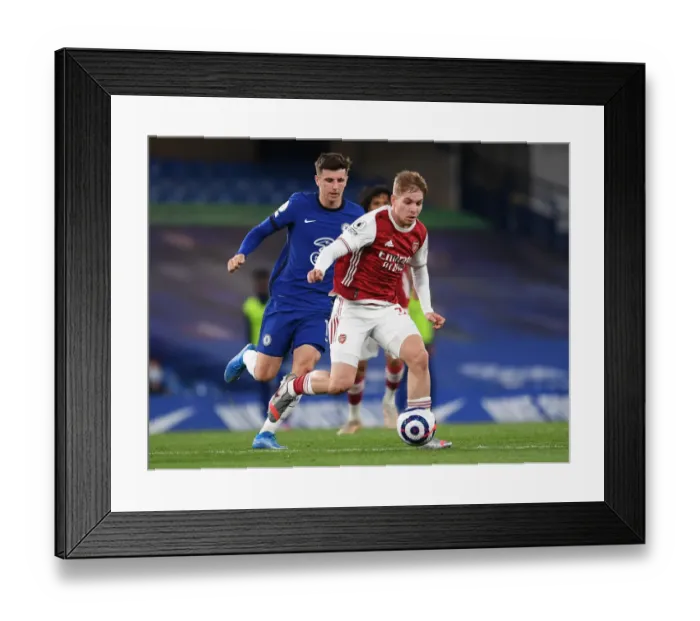 Framed Print : Smith Rowe vs. Mount: A Premier League Showdown at Stamford Bridge - Arsenal vs. Chelsea, 2020-21