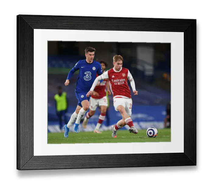 Framed Print : Smith Rowe vs. Mount: A Battle of Young Talents at Stamford Bridge - Premier League 2020-21