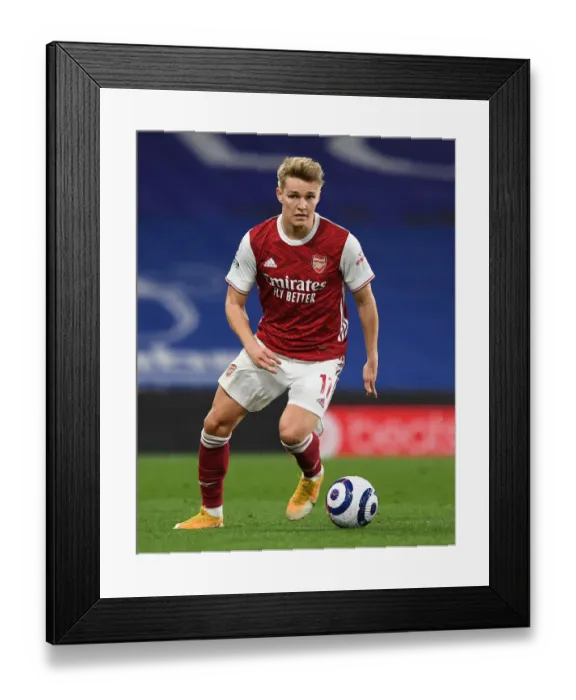 Framed Print : Martin Odegaard at Empty Stamford Bridge: Arsenal vs. Chelsea, Premier League 2021 Framed Print : Martin Odegaard at Empty Stamford Bridge: Arsenal vs. Chelsea, Premier League 2021
