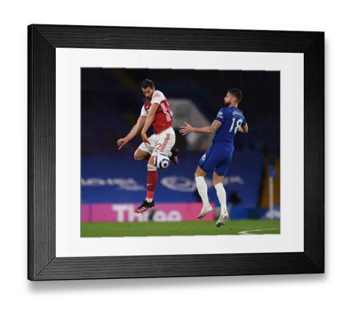 Framed Print : Head-to-Head: Pablo Mari vs Olivier Giroud - Chelsea vs Arsenal, Premier League 2020-21 (London)