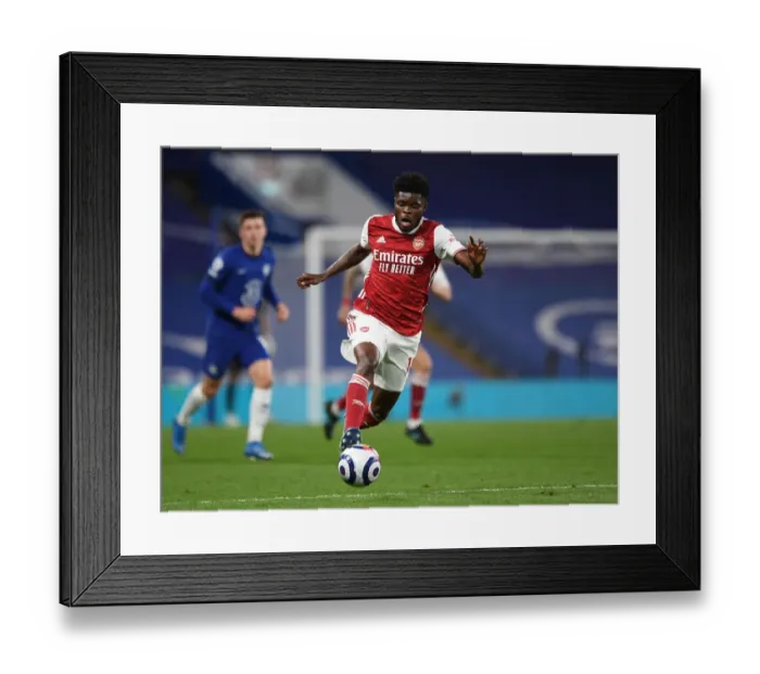 Framed Print : Thomas Partey in Action: 2020-21 Premier League - Chelsea vs. Arsenal (Behind Closed Doors)