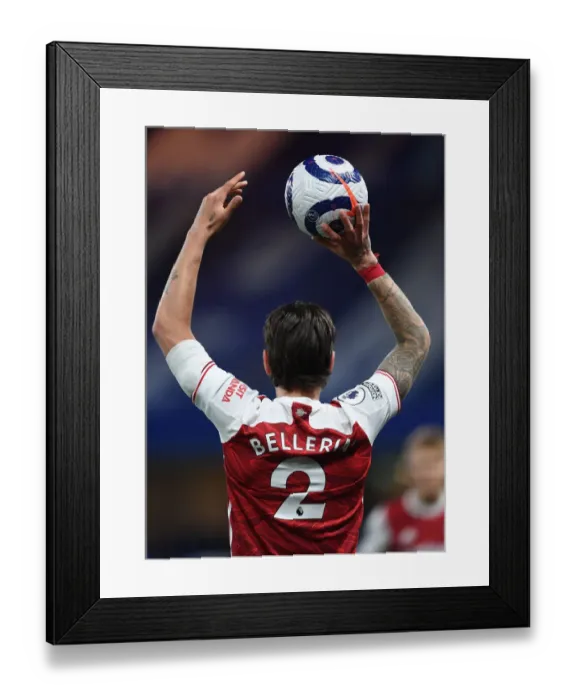 Framed Print : Arsenal's Bellerin Faces Off Against Chelsea in Empty Stamford Bridge - Premier League Clash 2020-21