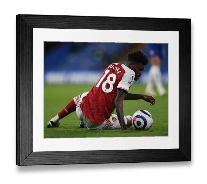 Framed Print : Thomas Partey in Action: Chelsea vs. Arsenal, 2020-21 Premier League - Behind Closed Doors