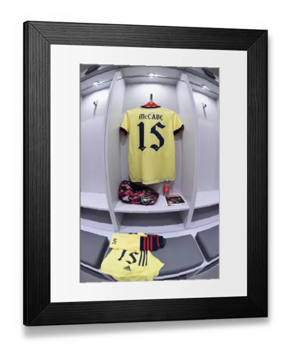Framed Print : Arsenal's Katie McCabe Prepares for FA Cup Match: A Glimpse into Arsenal Women's Changing Room Framed Print : Arsenal's Katie McCabe Prepares for FA Cup Match: A Glimpse into Arsenal Women's Changing Room