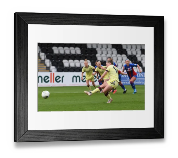 Framed Print : Arsenal Women's Victory: Kim Little Scores Penalty in FA Cup 5th Round Against Crystal Palace