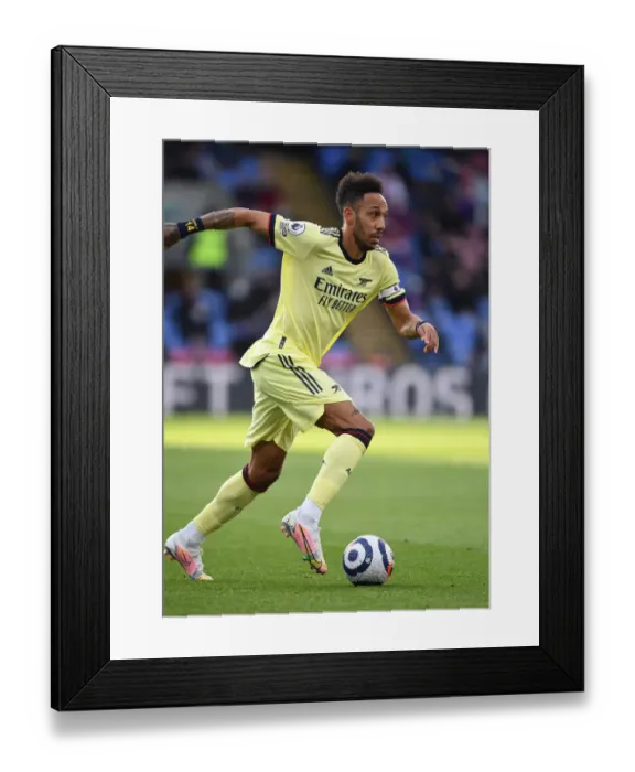 Framed Print : Arsenal's Aubameyang Ignites the Field: Crystal Palace vs. Arsenal, Premier League 2020-21