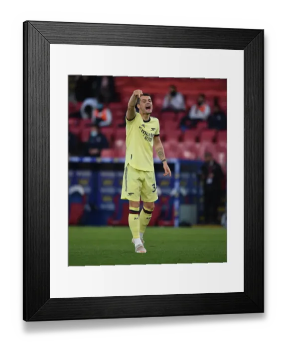 Framed Print : Granit Xhaka in Action: Arsenal vs. Crystal Palace, Premier League 2020-21