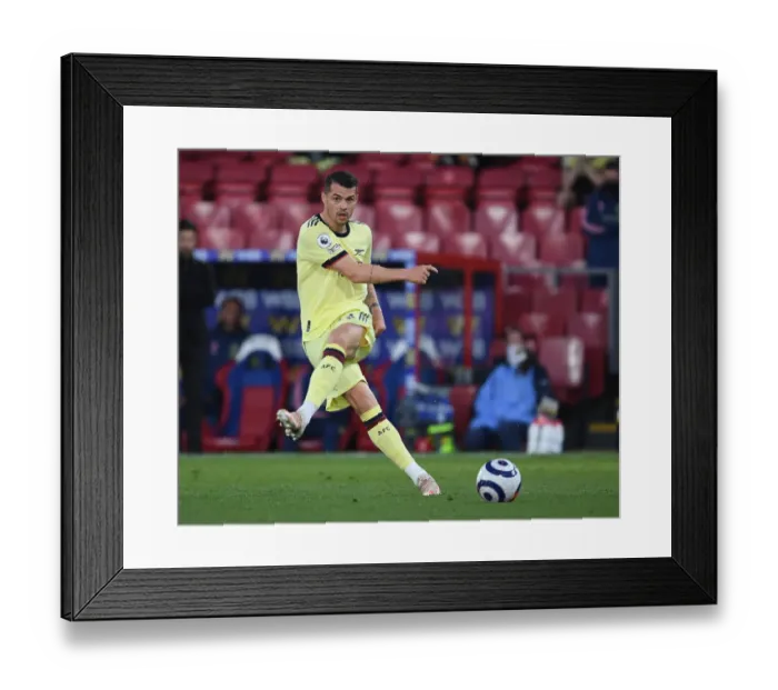 Framed Print : Granit Xhaka: Arsenal's Midfield Mastermind in Action against Crystal Palace, Premier League 2020-21