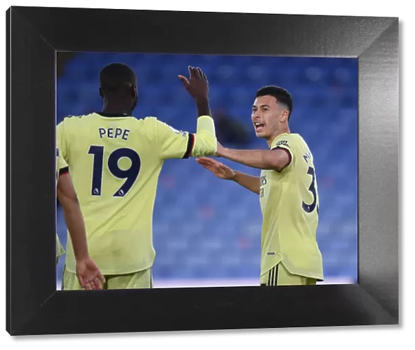 Martinelli and Pepe Celebrate Arsenal's Winning Goals vs Crystal Palace (2020-21)