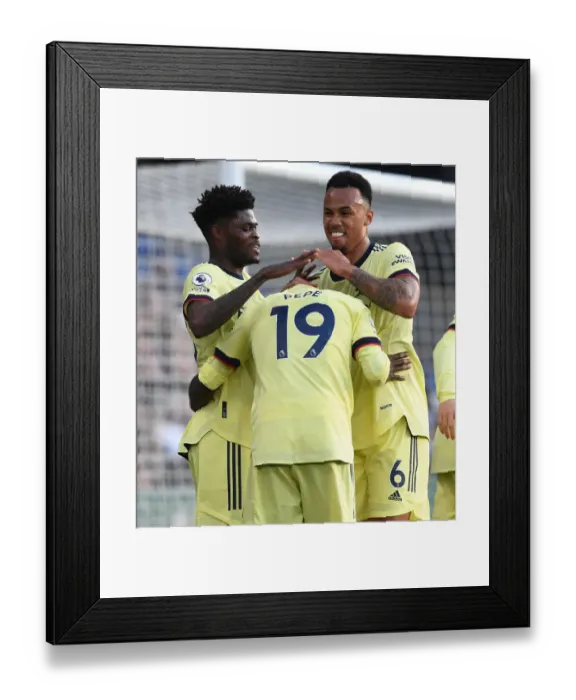 Framed Print : Pepe, Partey, Magalhaes: Arsenal's Celebration after Nicolas Pepe's Goal vs Crystal Palace (2020-21) Framed Print : Pepe, Partey, Magalhaes: Arsenal's Celebration after Nicolas Pepe's Goal vs Crystal Palace (2020-21)