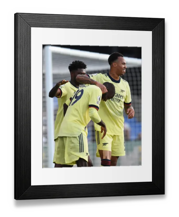 Framed Print : Arsenal's Triumphant Trio: Pepe, Partey, Magalhaes Celebrate First Goal vs Crystal Palace (2020-21) Framed Print : Arsenal's Triumphant Trio: Pepe, Partey, Magalhaes Celebrate First Goal vs Crystal Palace (2020-21)