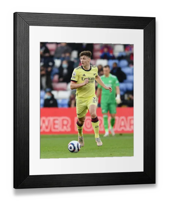 Framed Print : Arsenal's Kieran Tierney in Action: Crystal Palace vs. Arsenal, Premier League 2020-21