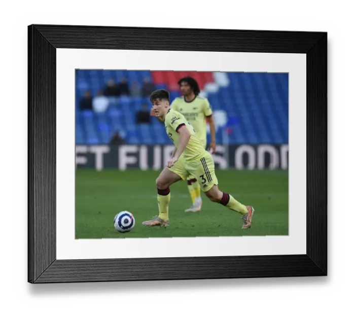 Framed Print : Arsenal's Kieran Tierney in Action: Crystal Palace vs. Arsenal, Premier League 2020-21