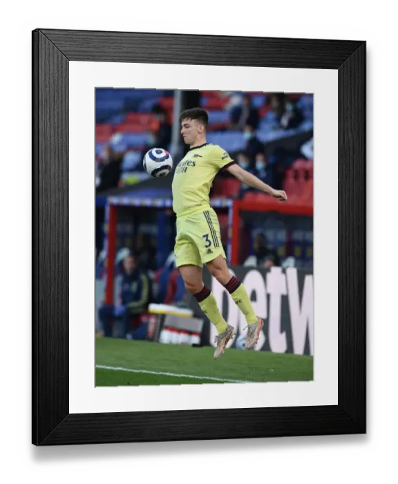 Framed Print : Arsenal's Kieran Tierney in Action: Crystal Palace vs Arsenal, Premier League 2020-21