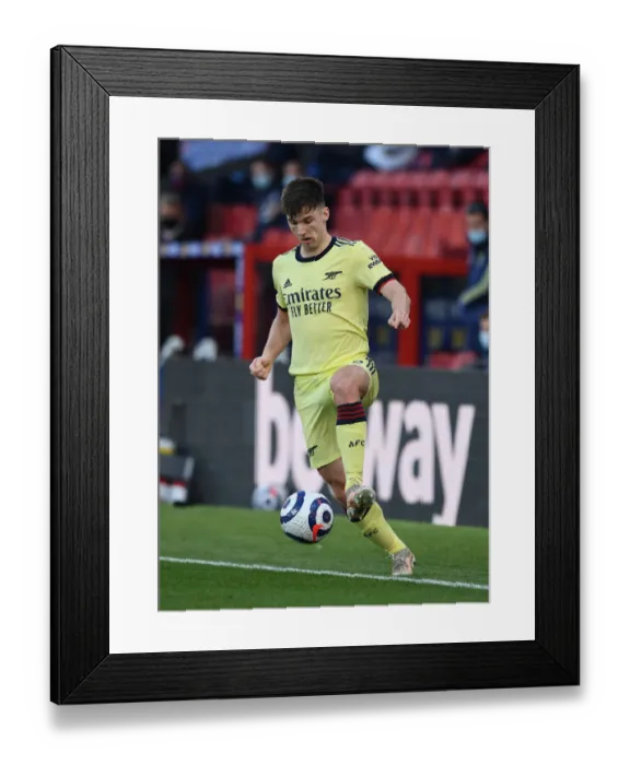 Framed Print : Arsenal's Kieran Tierney in Action: Crystal Palace vs Arsenal, Premier League 2020-21