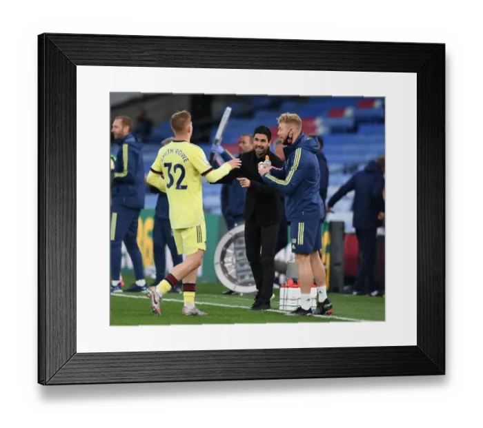 Framed Print : Mikel Arteta Coaches Emile Smith Rowe during Crystal Palace vs Arsenal, Premier League 2020-21