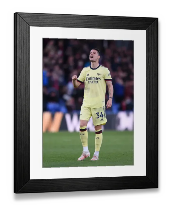 Framed Print : Granit Xhaka: Arsenal's Midfield Maestro Shines in Premier League Clash Against Crystal Palace