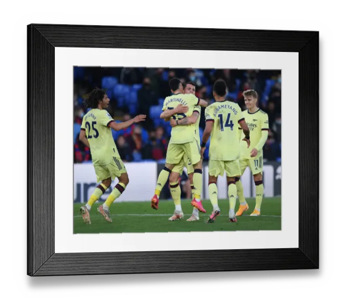 Framed Print : Martinelli and Xhaka Celebrate Arsenal's Winning Goal vs Crystal Palace (2020-21) Framed Print : Martinelli and Xhaka Celebrate Arsenal's Winning Goal vs Crystal Palace (2020-21)