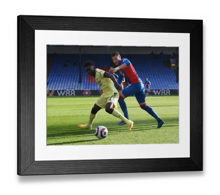 Framed Print : Clash at Selhurst Park: Bukayo Saka Faces Off Against Joel Ward in Premier League Showdown (Crystal Palace vs Arsenal, 2020-21)