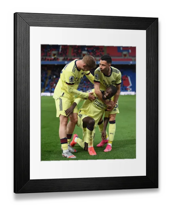 Framed Print : Pepe's Brace: Arsenal's Triumph Over Crystal Palace in Premier League Showdown (2020-21)