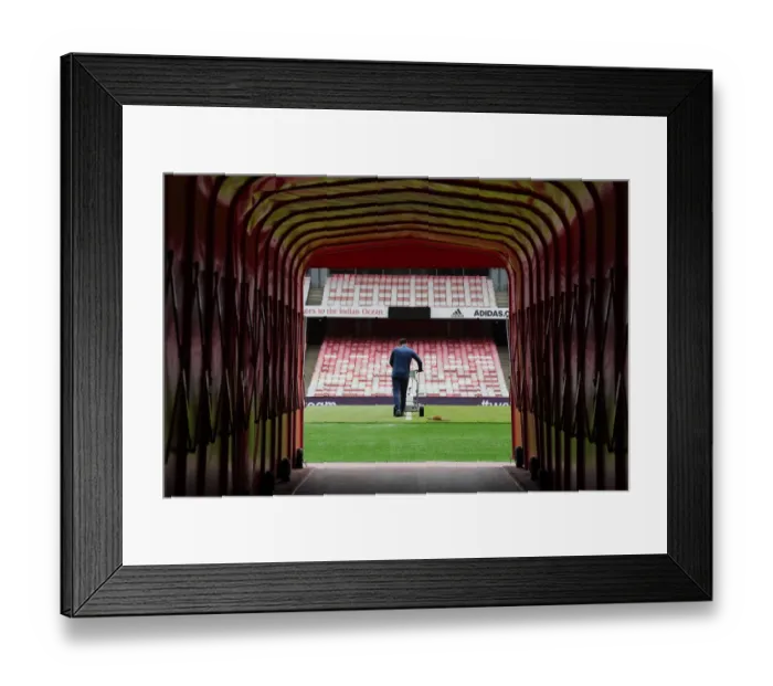 Framed Print : Arsenal vs Brighton & Hove Albion: Preparing the Emirates Stadium Pitch for Premier League Clash Framed Print : Arsenal vs Brighton & Hove Albion: Preparing the Emirates Stadium Pitch for Premier League Clash