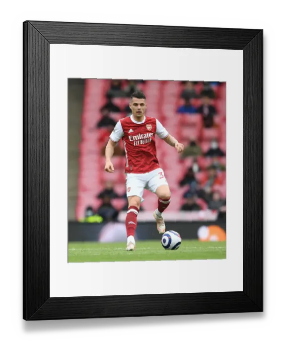 Framed Print : Granit Xhaka in Action: Arsenal vs Brighton & Hove Albion, Premier League 2021
