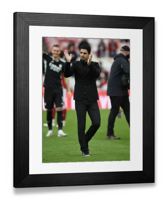 Framed Print : Mikel Arteta Celebrates Arsenal's Victory over Brighton & Hove Albion with Fans at Emirates Stadium (2020-21) Framed Print : Mikel Arteta Celebrates Arsenal's Victory over Brighton & Hove Albion with Fans at Emirates Stadium (2020-21)