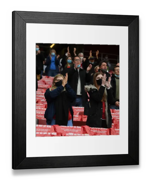 Framed Print : Arsenal Fans Return: Premier League's First Live Matches at Emirates Stadium Against Brighton (May 2021)