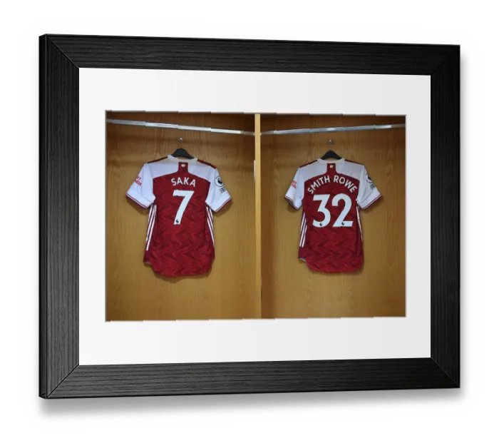 Framed Print : Arsenal Changing Room: Pre-Match Gear of Bukayo Saka and Emile Smith Rowe (2021) - Arsenal vs Brighton & Hove Albion Framed Print : Arsenal Changing Room: Pre-Match Gear of Bukayo Saka and Emile Smith Rowe (2021) - Arsenal vs Brighton & Hove Albion