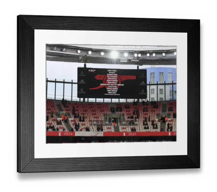 Framed Print : Arsenal Honors Fallen Supporters: A Tribute at Emirates Stadium