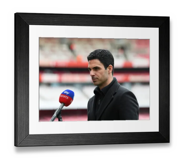 Framed Print : Arsenal vs Brighton: Mikel Arteta's Pre-Match Press Conference (2020-21)