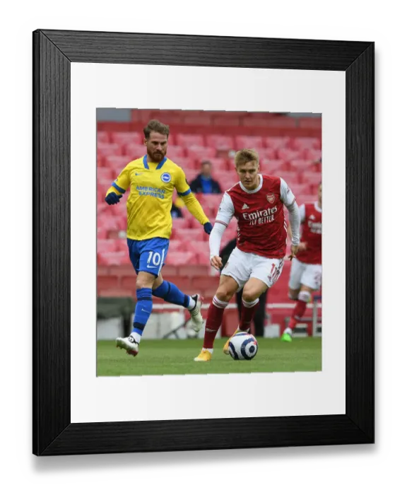 Framed Print : Odegaard vs Mac Allister: A Premier League Showdown at Emirates Stadium (2020-21)
