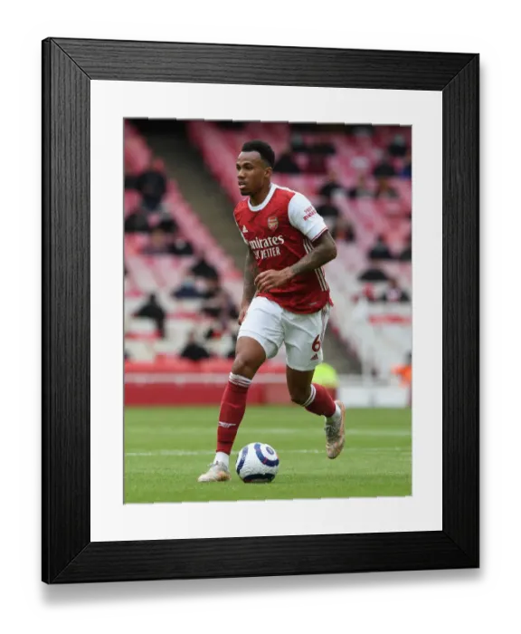 Framed Print : Gabriel Magalhaes: In Action for Arsenal Against Brighton & Hove Albion (2020-21)
