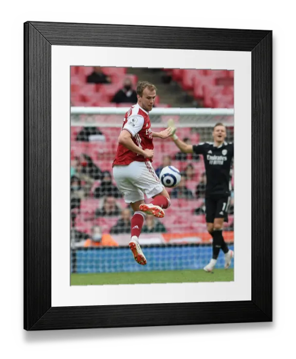 Framed Print : Rob Holding in Action: Arsenal vs. Brighton & Hove Albion (Premier League 2020-21)