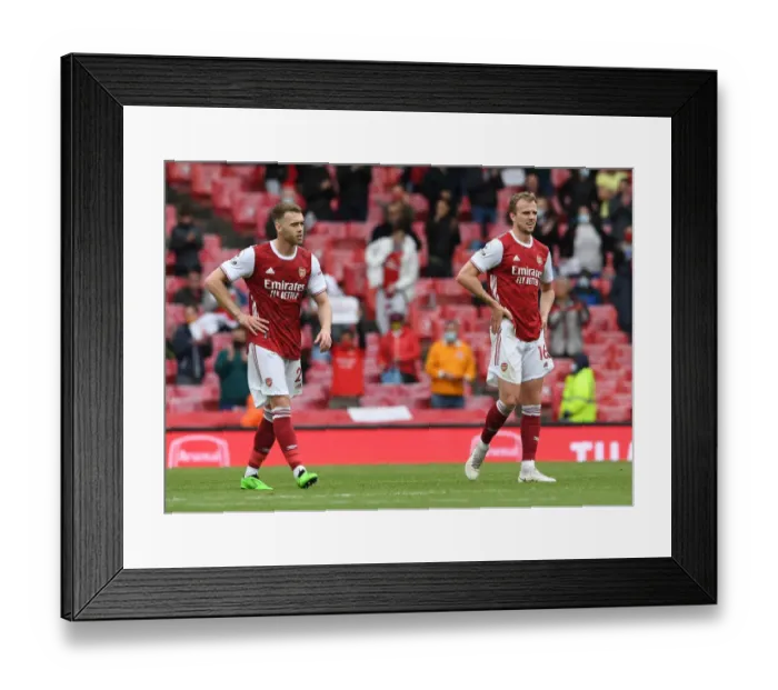 Framed Print : Arsenal's Chambers and Holding in Action: Arsenal vs Brighton & Hove Albion (2020-21)