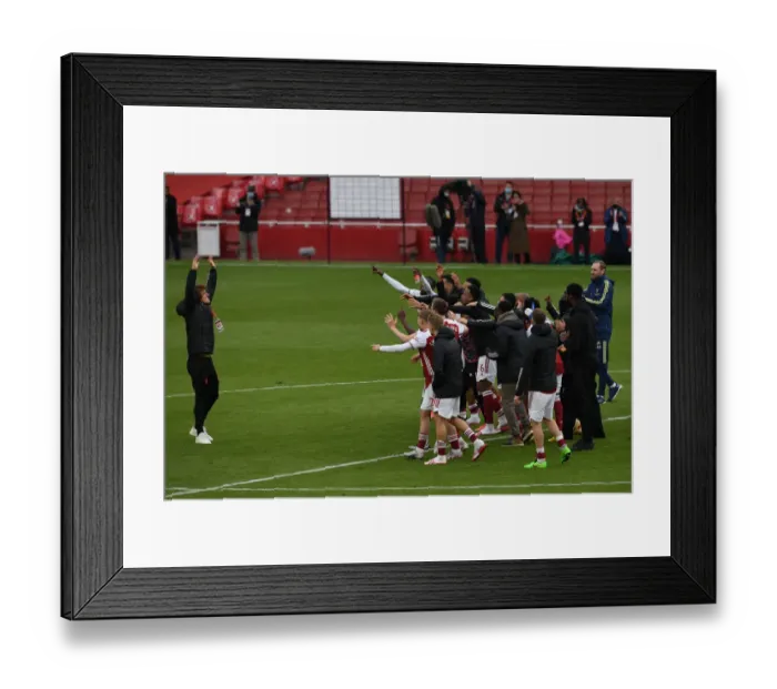 Framed Print : Arsenal Wins Premier League: David Luiz and Team Celebrate Title Triumph over Brighton & Hove Albion