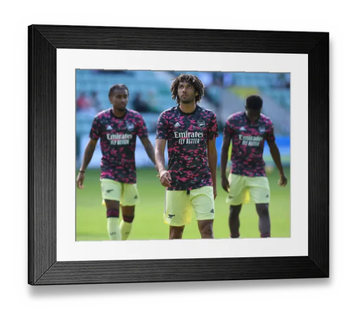 Framed Print : Arsenal's Mohamed Elneny Prepares for Hibernian Friendly in Edinburgh