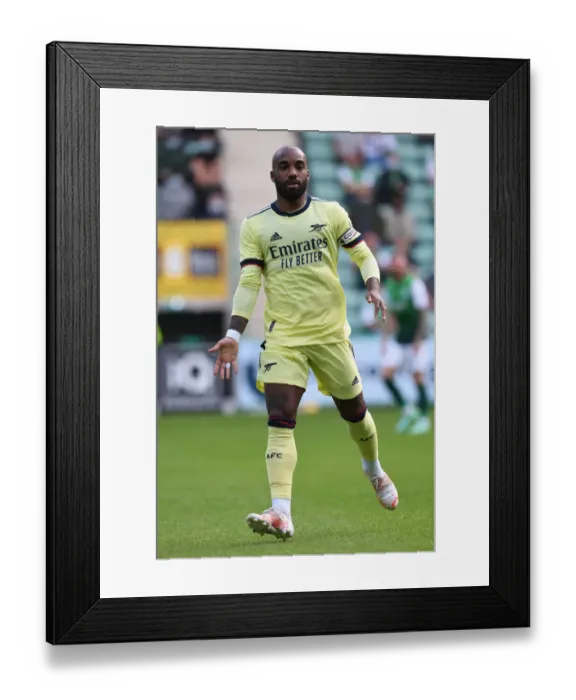 Framed Print : Arsenal's Alexandre Lacazette in Action during Hibernian Friendly