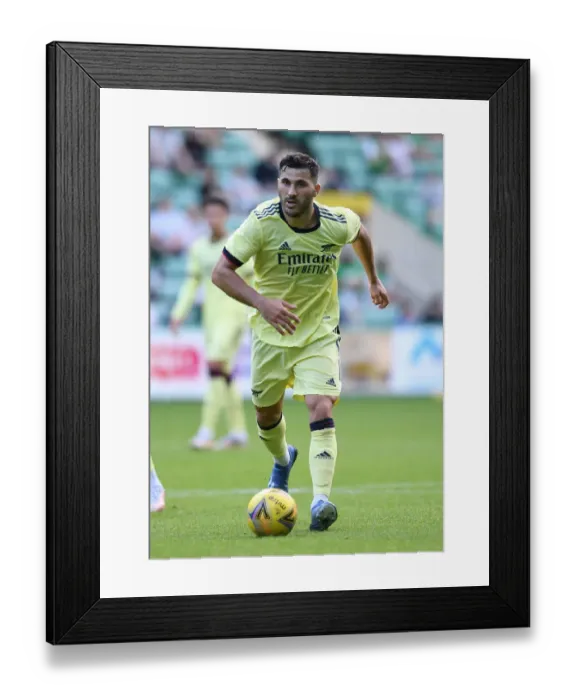 Framed Print : Arsenal's Sead Kolasinac in Action against Hibernian during 2021 Pre-Season Friendly in Edinburgh