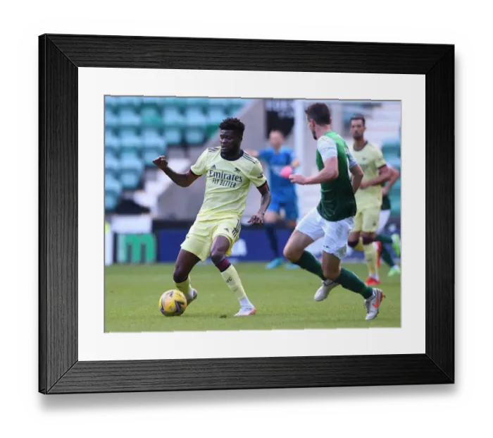 Framed Print : Thomas Partey's Midfield Dominance: Arsenal's Pre-Season Victory Over Hibernian Framed Print : Thomas Partey's Midfield Dominance: Arsenal's Pre-Season Victory Over Hibernian