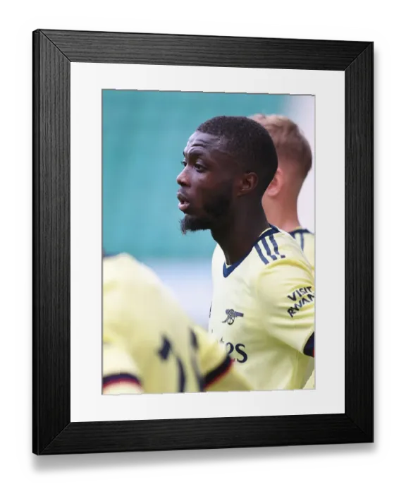 Framed Print : Arsenal's Nicolas Pepe Poses after Hibernian Friendly Match in Edinburgh