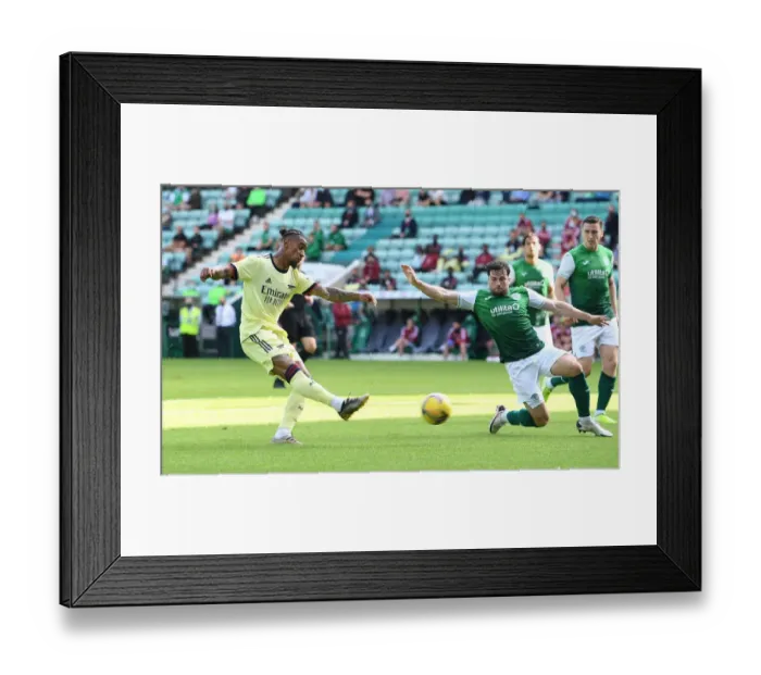 Framed Print : Reiss Nelson's Standout Performance: Arsenal's Pre-Season Victory over Hibernian