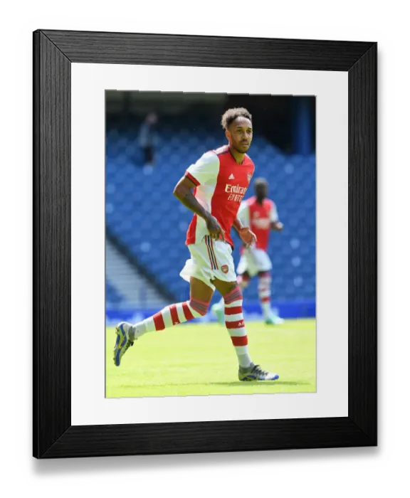Framed Print : Arsenal's Aubameyang in Action against Rangers in 2021 Pre-Season Friendly