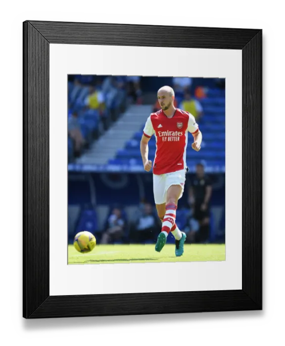 Framed Print : Arsenal's Rob Holding Faces Off Against Rangers in Pre-Season Friendly